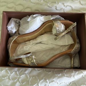 Coach Gold Leather Heels size 10